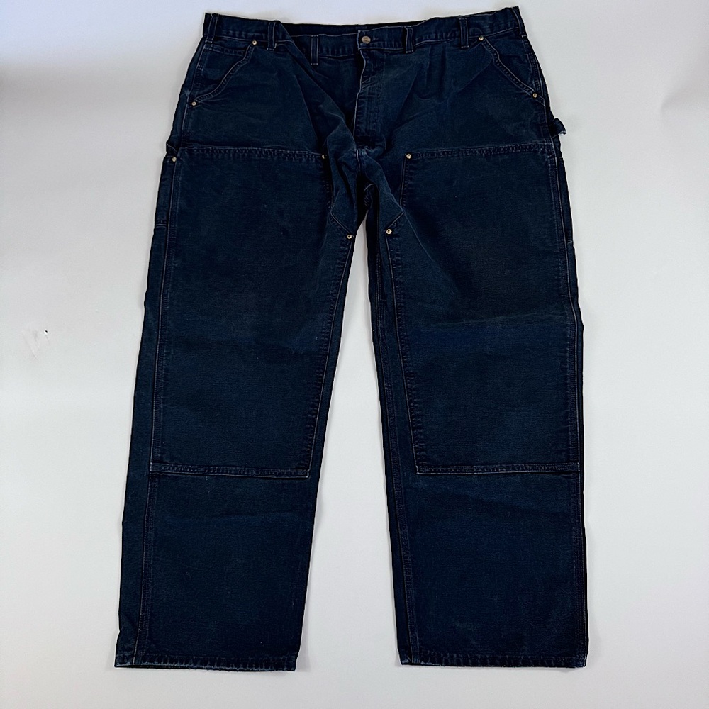 Carhartt Vintage Double Knee Work Pants Black 48x30 but measure 44x30